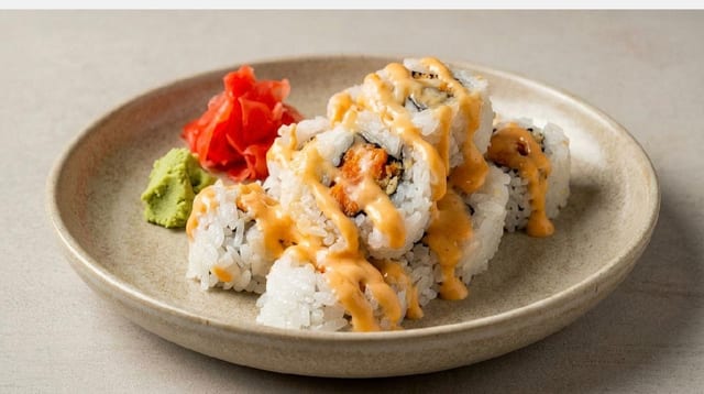 *Spicy Salmon Roll.