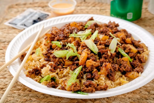 Curry Beef or Shrimp Fried Rice.