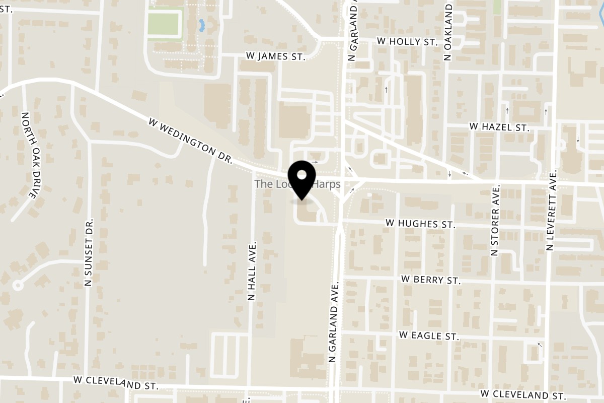 Map showing the location of Kiko Rice & Noodle on 1065 Garland Ave in Fayetteville